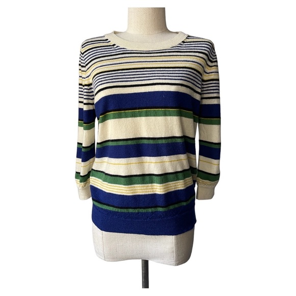 J. Crew Sweaters - J. Crew stripe crew neck merino wool sweater